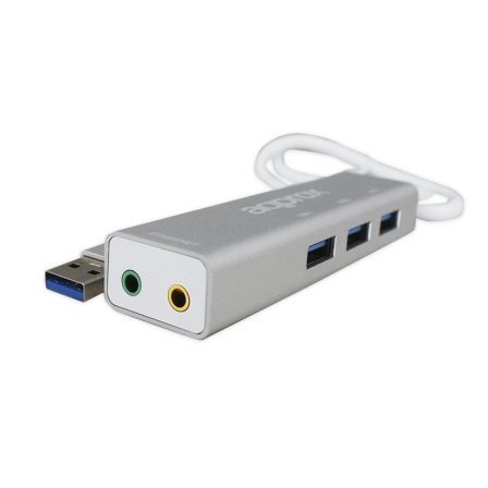 Approx Tarjeta de Sonido USB 5.1 y Hub USB 3.0 APPUSB51HUB